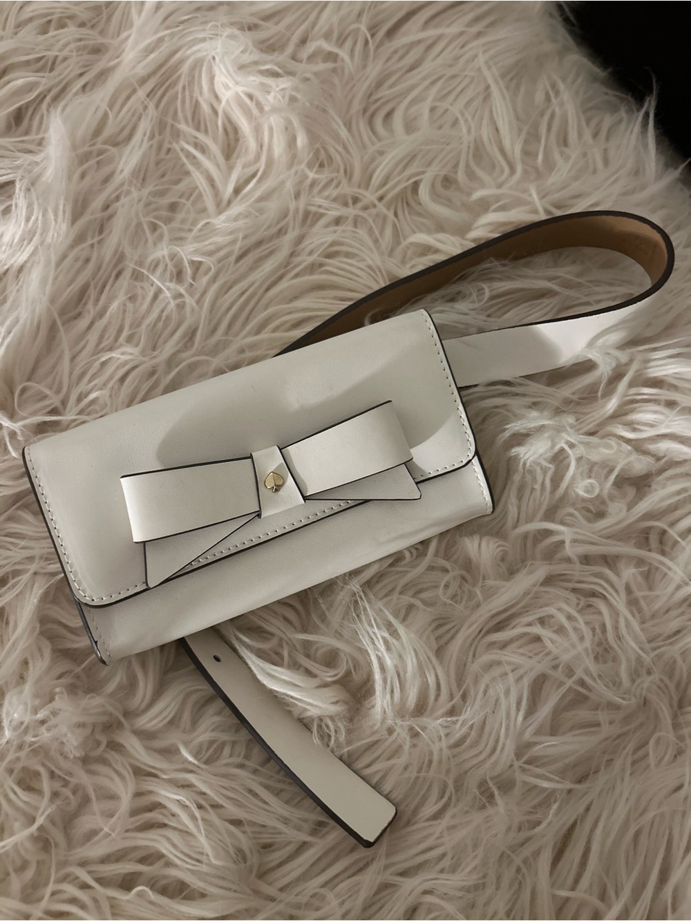 kate spade White Bow Accent Crossbody Belt Bag